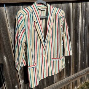 Vintage Alfred Dunner Multicolor Striped Blazer